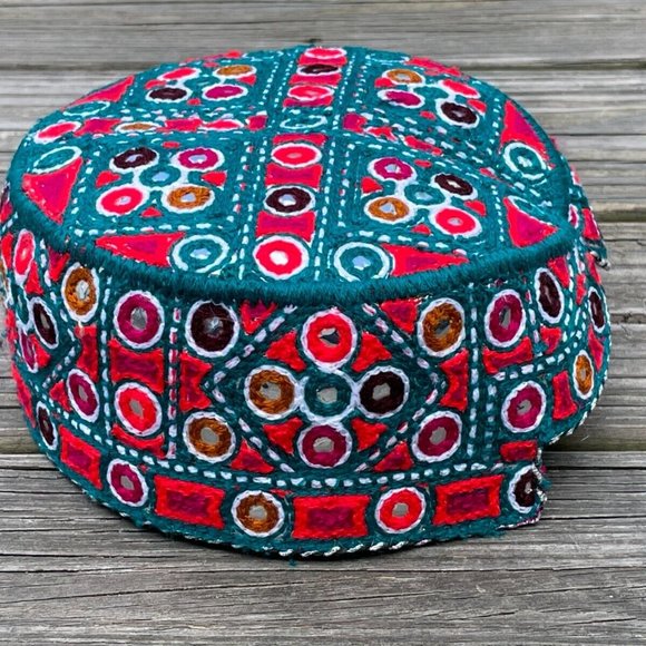 Sindhi Men Hat Handmade Cultural Embroidery Multi Color Traditional Topi Cap Hat - Picture 3 of 10